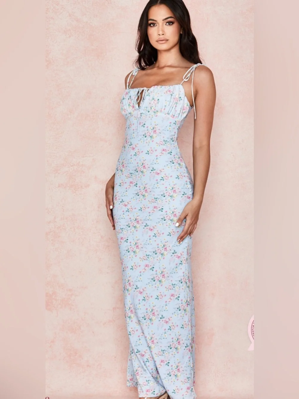House of CB Light Blue Floral Maxi Dress - Picture 4 of 11